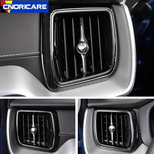 Car Center Console Both Side Air Condition Outlet Frame Decoration Sticker Trim For Volvo XC60 2018 Dashborad Air Vent Decals
