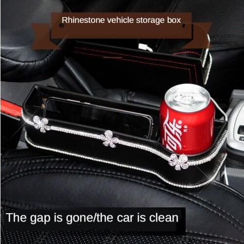 Car seat gap middle crevice storage box diamond auto filler organizer multi-functional vehicle interior decoration automotive