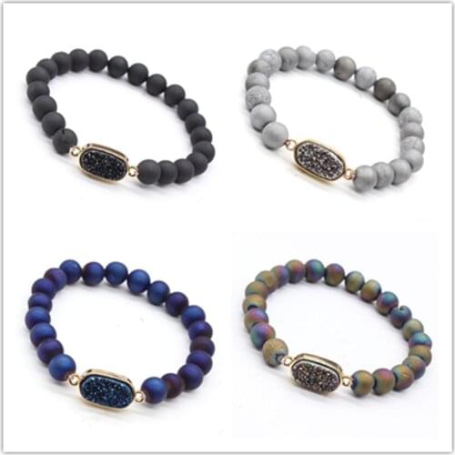 Kraft-beads Light Yellow Gold Color Oval Weathered Agates Connect Round Beads Handmade Bracelet Unique Jewelry