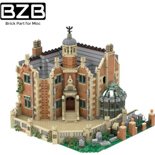 BZB MOC The Haunted Manor 54244 Horror Halloween Castle Creative Building Blocks Model Home Decoration Kids DIY Toys Best Gifts