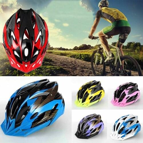 Hot Sale Cycling Bicycle Adult Men Women Bike Helmet With Visor Mountain Shockproof Ridding Safety Helmet(Random Color Brim)