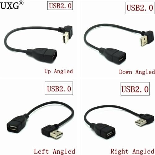 USB2.0 A Male to Female 90 degree Up Down Left Angled usb extension cord Short cable USB2.0 male to female right cable Converter