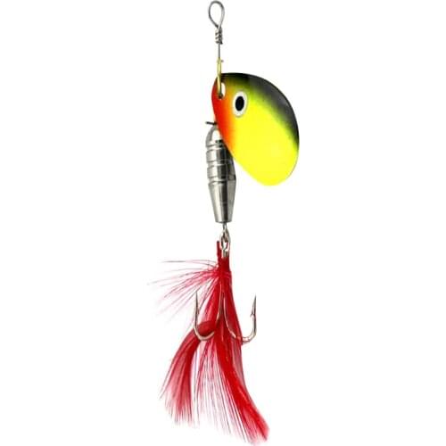 Spoon Fishing Lure Hard Metal Lure Spinnerbait Crankbait with Treble Hooks Artificial Feathers Fishing Baits for Fisherman