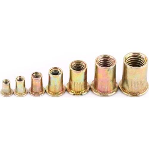 M3 to M12 Carbon Steel Flat Threaded Rivet Nut Flange Rivnut Nutsert Fastener Wood Screw and Nut