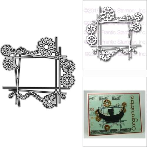 2021 New Gear Square Frame Metal Cutting Dies for DIY Scrapbooking Decoration and Card Making Paper Craft Embossing No Stamps