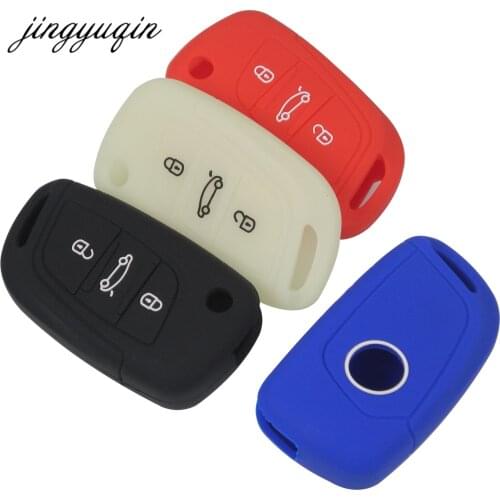 Jingyuqin Modified Key Silicone Cover For 3 Buttons Citroen C2 C3 C4 C5 For Peugeot 107 207 307 407 308 607 Folding Key Case