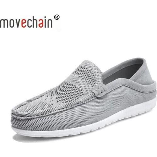 Movechain Man Fashion Fabric Loafers Mens Driving Flats Mens Slip-On Moccasins Oxfords Casual Shoes
