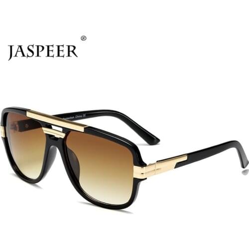 JASPEER Fashion Square Sunglasses Men Sun Glasses Women Metal and Plastic Frame Brand Designer Eyewear Timeless Eye Glasses