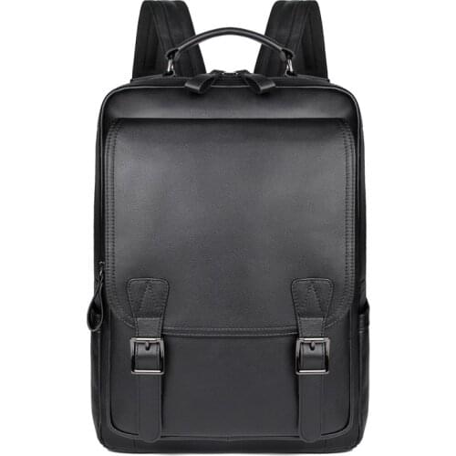 Mens Backpack Unisex Genuine Leather Backpack for Boys School Bag Shoulders bag Journey Rucksack