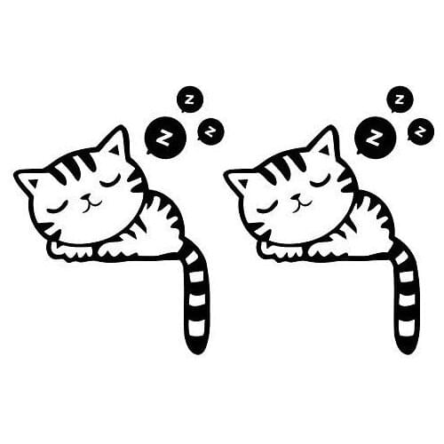 Neko Cat Asleeping cat Cute funny Car Sticker Car Body Stickers Window Door Decal Top Quality Waterproof ZP040