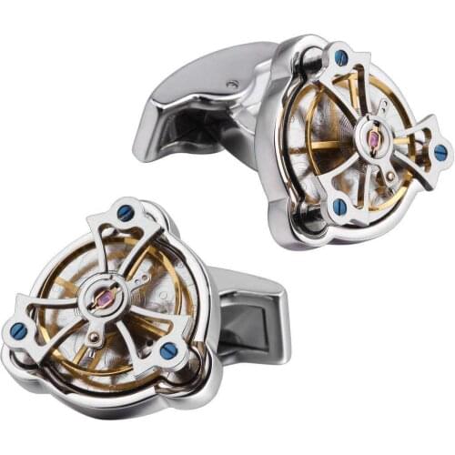 2020 High-end New Tourbillon Movement French Cufflinks Rotating Flywheel Cuff Links High-quality Business Mens Jewelry Gifts