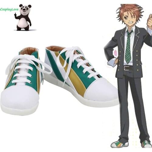 CosplayLove Shugo Chara Souma Kuukai White Green Cosplay Shoes Cosplay Long Boots Leather Custom Made