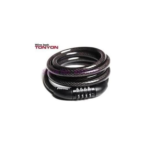 By DHL 100pcs Tonyon Bike Cycling Lock 4 Digit Code Combination Bicycle 1200 mm x 8 mm Steel Cable Spiral TY532 Security Lock