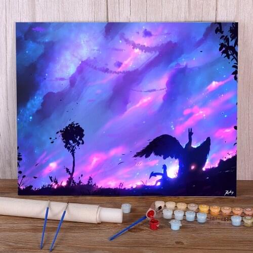 Scenery Sky Raider Paint By Numbers Kit Oil Paints 50*70 Picture By Numbers Photo Paintings Crafts Adults Handicraft