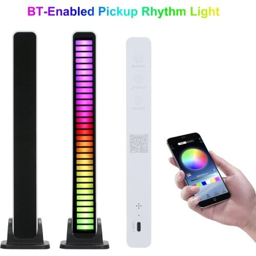 Pickup Rhythm Light 32-Bit Music Level Indicator USB RGB Colorful Sound Control BT Light Bar Car Desktop LEDs Light for Vehicles