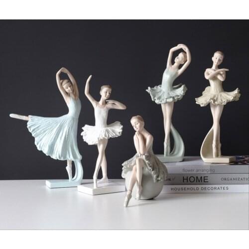 Resin Crafts Gift for Girl Friend Kids Room Decor New Modern Ballet Girls Figurines Dancing Girls Figures Lovely Home Decoration