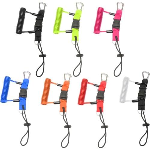 Scuba Safety Diving Lanyard Coil Rope with Quick Release Buckle
