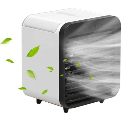 USB Charging Desktop Cooling USB Portable Dormitory Fan Air Conditioner Cooler High Capacity Wide Angle Air Supply Adjustable