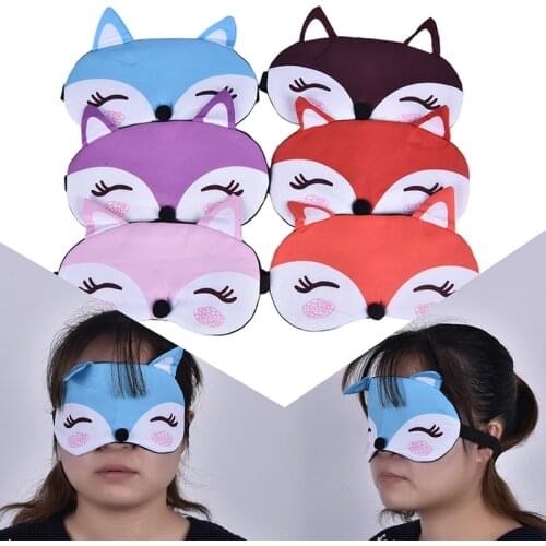 Cotton Fox Eyepatch Sleeping Mask Cute Eye Cover Travel Rest Eye Band Sleeping Aid Eye Blindfolds 1PCS Sleep Eyeshade Wholesale