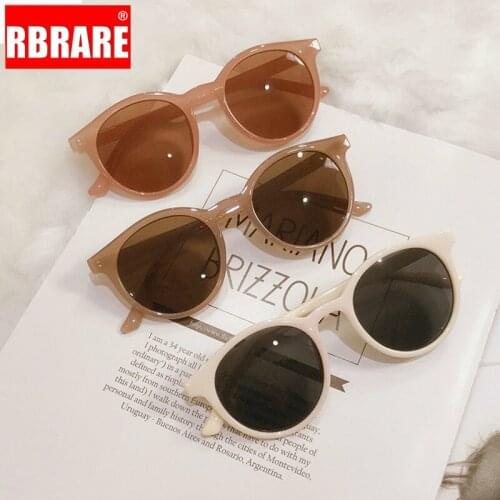RBRARE Lovely Round Sunglasses Women Retro Jelly Color Glasses Mirror Vintage Shades Elegant Ladies Sunglass Gafas De Sol Mujer