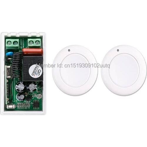 Most simple wiring New AC 220 V 1CH Wireless Remote Control Switch System Receiver & 2*White wall Panel Sticky Remote