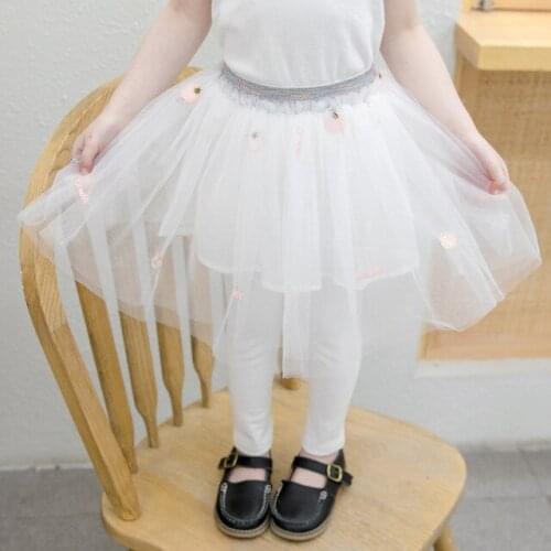 Spring summer new 1-6 years old children skirt pants mesh cute princess fashion two-piece skirt trousers girls leggings