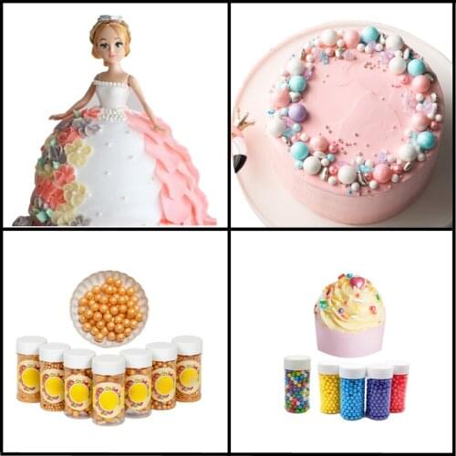 Meibum Wedding Colorful Edible Pearls Sugar Cake Decorating Birthday Sprinkles Candy Ball Cupcake French Dessert Toppings Beads