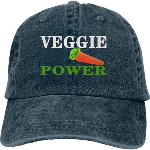 Veggie Power Sports Denim Cap Adjustable Unisex Plain Baseball Cowboy Snapback Hat
