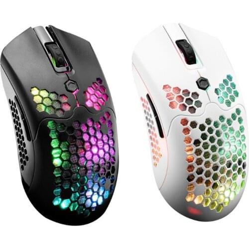 X2 12000DPI Dual Mode Gaming Mouse 7 Keys Hollow Out Design Wireless Mouse with RGB Light Effect for Laptop PC Computer