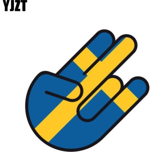 YJZT 13.8CM*9.2CM Car Accessories Sweden Shocker Flag Funny Car Sticker Decal 6-1023