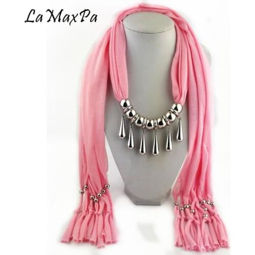 LaMaxPa New Women Fashion Scarf Jewelry Scarf Female Elegant Echarpe Mujer Elegante Colgante Bufanda Vrouw Grace Sjaal Lady Chal