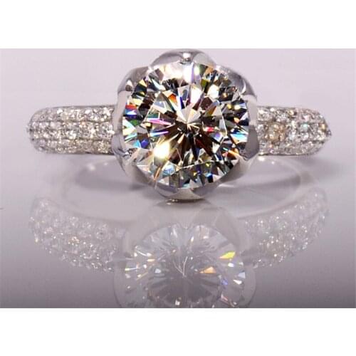 1 Carat Natural Diamond Jewelry Real S925 Sterling Silver Color Ring for Women Men Bizuteria Silver 925 Diamond Jewelry Ring Box