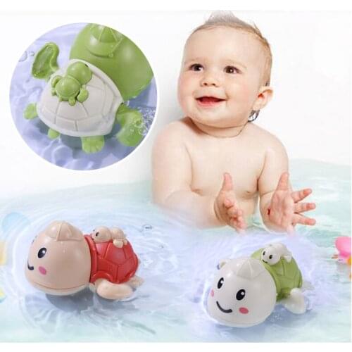 1 PCS Cute Cartoon Animal Tortoise Classic Baby Water Toy Infant Swim Turtle Wound-up Chain Clockwork Kids Beach Bath Toys