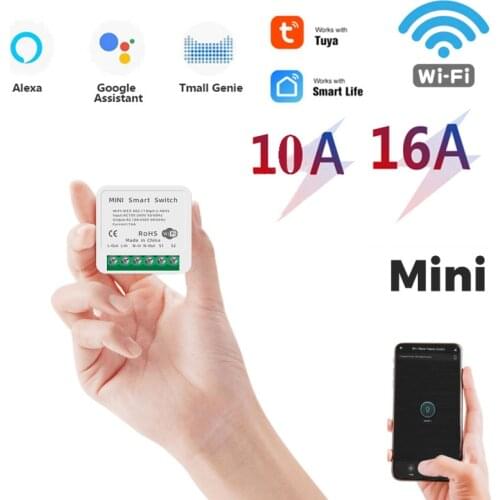 1PCS MINI Wifi Smart Switch 10A/16A 2-way Control Timer Wireless Smart Home Automation Compatible With Tuya Alexa Google Home