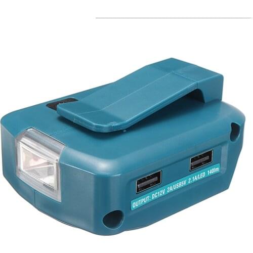 1pc USB Power Source Adapter 2 USB Ports Durable Li-ion Charger Adapter Power Tool Accessories