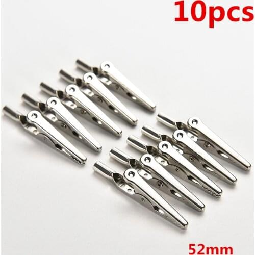 10Pcs/Lot Test Clips Stainless Steel Alligator Crocodile Cable Lead Screw Fixing Use In Stereo Applications 52MM 48MM 45MM 28MM