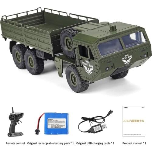 2.4G RC-Car Remote Control Six-Wheel Military Green Vehicle Outdoor Off-Road Transport Soil Simulation Plastic Toys for Children