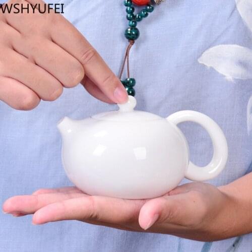 200ml white jade crafts Dehua white porcelain Tea set tea set white jade porcelain teapot ceramic tea set drinking utensils