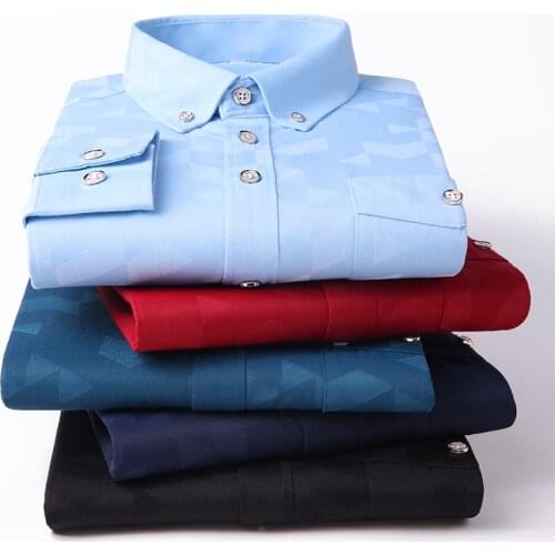 2021 New Autumn Mens Check Print Long Sleeve Shirt Business Casual Fashion Classic Style Brand Shirt Male Clothes