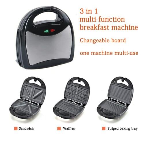 3 in 1 sandwich machine multi-purpose waffle machine heated electric baking pan steak machine Panini breakfast machine