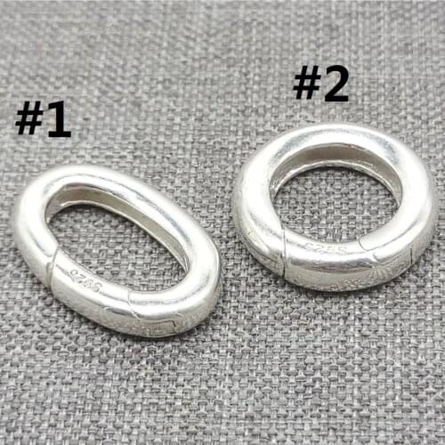 925 Sterling Silver Oval Circle Clasp for Pearl Bracelet Necklace