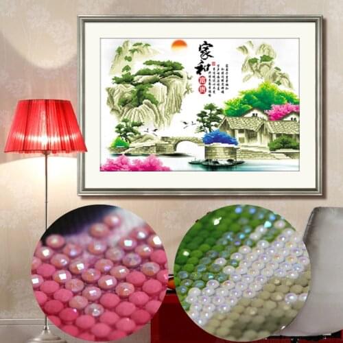 Special diamond new 5D diamond painting living room landscape stick painting Chinese Water Village Diamond Cross Stitch mosaic
