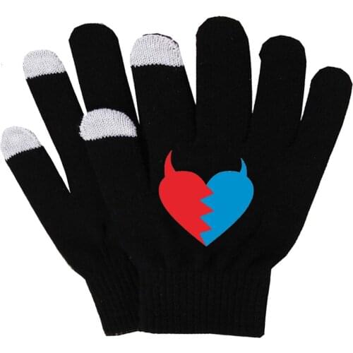 Anime DARLING in the FRANXX Gloves Solid Color Warm Finger Cotton Gloves Black Gloves Knitting Wrist Gloves