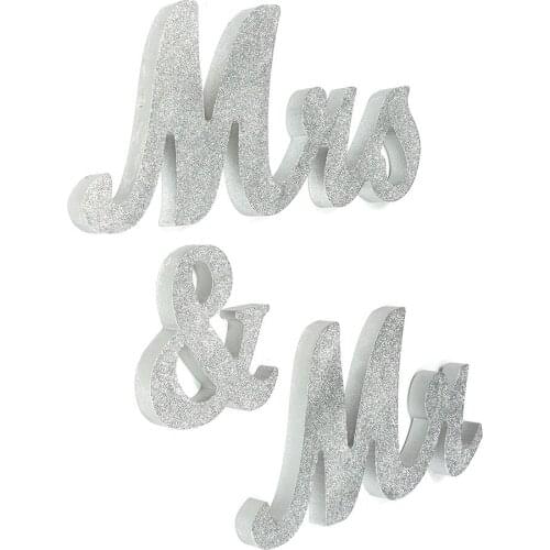 Large Letters Mr And Mrs Signs Sweetheart Wedding Party Table Top Dinner Wedding Decoration Wooden Letters Display Stand