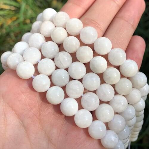 Natural Moonstone Beads Smooth Round Loose Spacer Beads For Jewelry Making 15inches 6/8/10mm DIY Beads Bracelets Necklace Perles