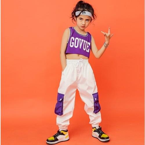 Kids Carnival Party Hip Hop dance Clothing Outfits Girls Vest Pants Kids Jazz Dance wear Costumes Clothes performance Outfits