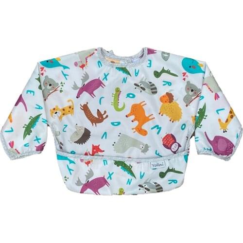 Baby Child Walking Long Sleeve Waterproof Mama Apron Feeding Newborn Feeding Soft Edible Aprons Baby Adjustable Burp Scarf 2021