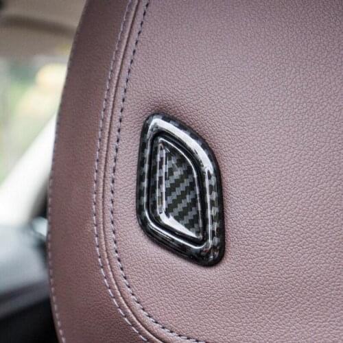 For BMW X3 2018 4PCS Carbon Fiber ABS Chrome Car Seat Headrest Pillow Adjusting Button Cover Cap Trim Car Styling Accessories