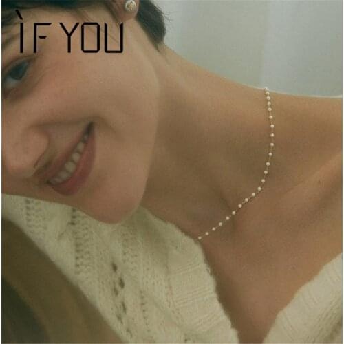 IF YOU Elegant White Imitation Pearl Heart Choker Necklace For Women Short Chain Jewelry Party Gifts