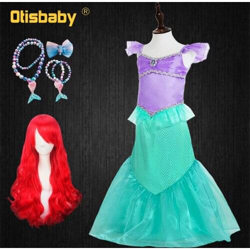 Fantasy Fashion Girl Ruffle Little Mermaid Princess Ariel Dress Kids Carnival Costume Childrens Party Gown Prom Girls Clothing